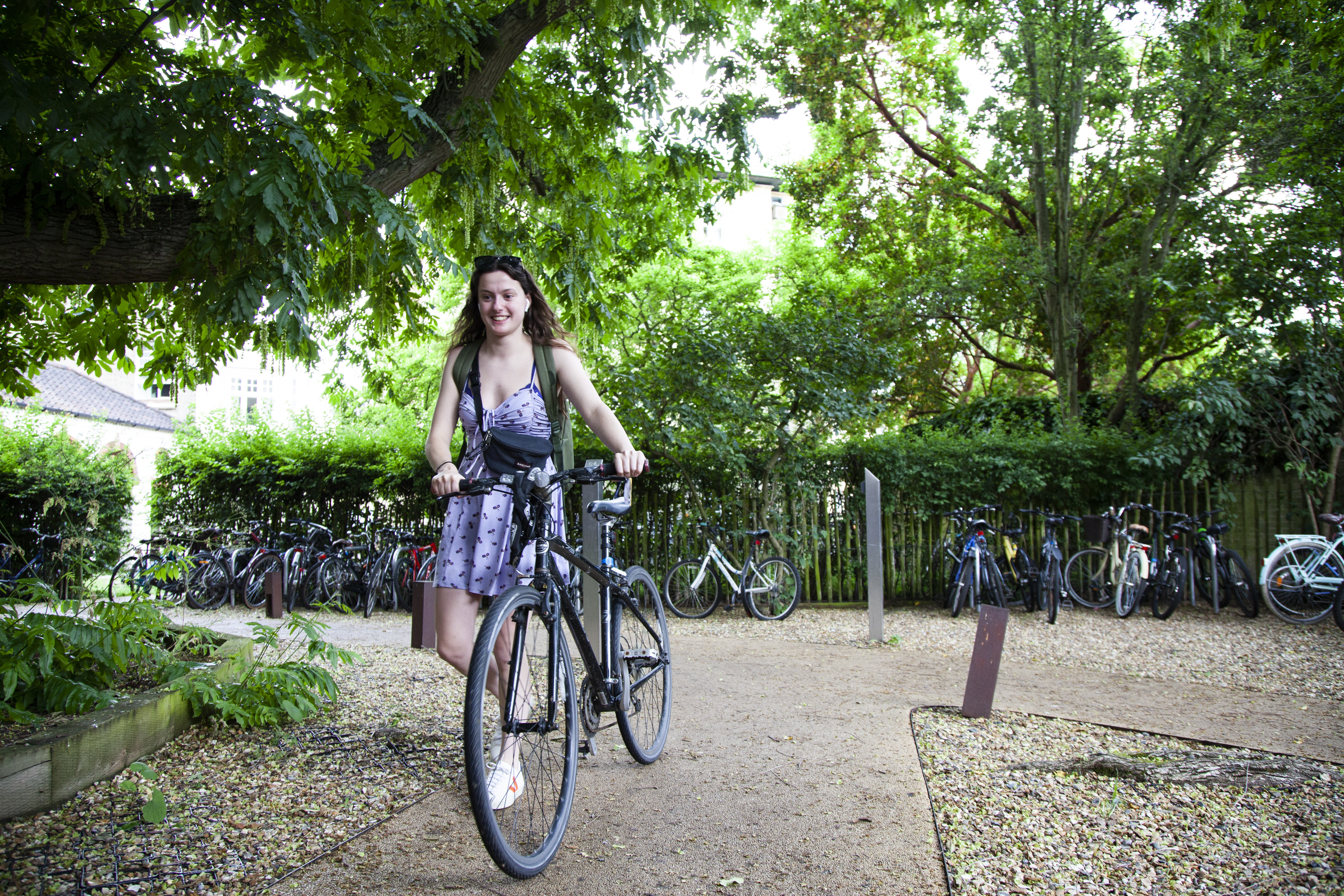 Student with a bike
