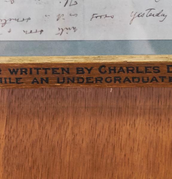 Framed letter from Charles Darwin
